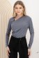 Body din lycra gri mulat cu drapaje laterale 1 - StarShinerS.ro