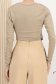 Body din lycra bej mulat cu drapaje laterale 4 - StarShinerS.ro