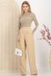 Body din lycra bej mulat cu drapaje laterale 3 - StarShinerS.ro