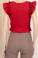 Bluza dama din crep rosie cu croi drept si volanase la maneca - StarShinerS 5 - StarShinerS.ro