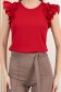 Bluza dama din crep rosie cu croi drept si volanase la maneca - StarShinerS 6 - StarShinerS.ro