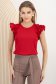 Bluza dama din crep rosie cu croi drept si volanase la maneca - StarShinerS 3 - StarShinerS.ro