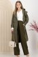 Trench lung din fas kaki cu croi larg accesorizat cu cordon 4 - StarShinerS.ro
