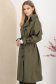 Trench lung din fas kaki cu croi larg accesorizat cu cordon 2 - StarShinerS.ro