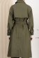 Trench lung din fas kaki cu croi larg accesorizat cu cordon 6 - StarShinerS.ro