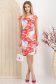 Rochie din stofa elastica roz scurta cu un croi drept 3 - StarShinerS.ro