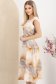 Rochie din stofa elastica bej midi in clos cu accesoriu tip curea si buzunare laterale 2 - StarShinerS.ro