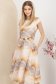 Rochie din stofa elastica bej midi in clos cu accesoriu tip curea si buzunare laterale 1 - StarShinerS.ro