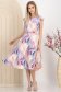 Rochie din stofa elastica mov midi in clos cu accesoriu tip curea si buzunare laterale 3 - StarShinerS.ro