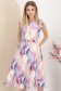 Rochie din stofa elastica mov midi in clos cu accesoriu tip curea si buzunare laterale 1 - StarShinerS.ro