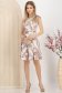 Rochie din stofa elastica bej scurta cu pliuri si accesoriu tip curea 3 - StarShinerS.ro