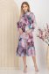 Rochie din voal mov midi in clos cu elastic in talie si maneci bufante 3 - StarShinerS.ro