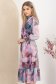 Rochie din voal mov midi in clos cu elastic in talie si maneci bufante 2 - StarShinerS.ro