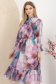 Rochie din voal mov midi in clos cu elastic in talie si maneci bufante 1 - StarShinerS.ro