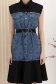 Rochie de blugi tip camasa neagra scurta cu buzunare laterale 3 - StarShinerS.ro