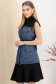 Rochie de blugi tip camasa neagra scurta cu buzunare laterale 2 - StarShinerS.ro