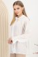 Bluza dama din voal plisat alba cu croi larg si guler tip esarfa 2 - StarShinerS.ro