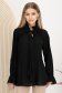 Bluza dama din voal plisat neagra cu croi larg si guler tip esarfa 1 - StarShinerS.ro