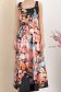 Rochie din tafta neagra maxi in clos cu buzunare laterale imprimata floral 4 - StarShinerS.ro
