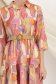 Rochie tip camasa din material subtire roz midi cu accesoriu tip curea 6 - StarShinerS.ro