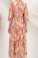 Rochie tip camasa din material subtire roz midi cu accesoriu tip curea 5 - StarShinerS.ro