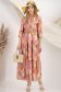 Rochie tip camasa din material subtire roz midi cu accesoriu tip curea 3 - StarShinerS.ro