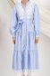Rochie tip camasa din poplin albastru-deschis midi cu maneci bufante si aplicatii de dantela 4 - StarShinerS.ro