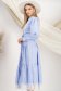 Rochie tip camasa din poplin albastru-deschis midi cu maneci bufante si aplicatii de dantela 2 - StarShinerS.ro