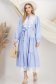 Rochie tip camasa din poplin albastru-deschis midi cu maneci bufante si aplicatii de dantela 3 - StarShinerS.ro