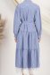 Rochie tip camasa din poplin albastra midi cu maneci bufante si aplicatii de dantela 5 - StarShinerS.ro