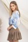 Bluza dama din satin albastru-deschis cu croi larg si guler tip barcuta 2 - StarShinerS.ro