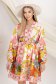 Rochie din material subtire tip in roz scurta in clos cu elastic in talie si maneci bufante 2 - StarShinerS.ro