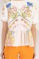 Bluza dama din material subtire tip in alba cu croi larg si detalii brodate 5 - StarShinerS.ro