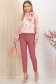 Bluza dama din satin texturat roz cu croi larg si guler tip esarfa 3 - StarShinerS.ro