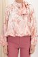 Bluza dama din satin texturat roz cu croi larg si guler tip esarfa 4 - StarShinerS.ro