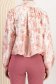 Bluza dama din satin texturat roz cu croi larg si guler tip esarfa 5 - StarShinerS.ro