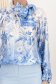 Bluza dama din satin texturat albastra cu croi larg si guler tip esarfa 5 - StarShinerS.ro
