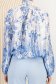 Bluza dama din satin texturat albastra cu croi larg si guler tip esarfa 6 - StarShinerS.ro