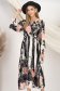 Rochie din material fluid midi in clos cu elastic in talie accesorizata cu brosa si cordon 1 - StarShinerS.ro