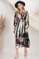 Rochie din material fluid midi in clos cu elastic in talie accesorizata cu brosa si cordon 6 - StarShinerS.ro