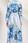 Rochie din material fluid albastra midi in clos cu elastic in talie accesorizata cu brosa si cordon 5 - StarShinerS.ro