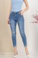 Blugi lungi skinny albastri cu talie inalta si mici rupturi de material 1 - StarShinerS.ro