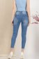 Blugi lungi skinny albastri cu talie inalta si mici rupturi de material 4 - StarShinerS.ro