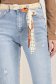 Blugi lungi skinny albastri cu accesoriu tip curea si esarfa decorativa 5 - StarShinerS.ro