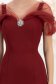 Rochie din stofa elastica visinie midi tip creion cu volanas la baza rochiei - StarShinerS 6 - StarShinerS.ro