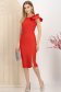 Rochie din stofa elastica cu sclipici rosie pana la genunchi tip creion - StarShinerS 6 - StarShinerS.ro