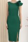 Rochie din stofa elastica cu sclipici verde pana la genunchi tip creion - StarShinerS 4 - StarShinerS.ro