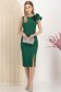Rochie din stofa elastica cu sclipici verde pana la genunchi tip creion - StarShinerS 3 - StarShinerS.ro
