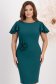 Rochie stofa verde petrol midi tip creion accesorizata cu brosa cu pietre strass - StarShinerS 1 - StarShinerS.ro