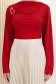 Bluza dama din lycra rosie cu croi larg si detaliu modern frontal 4 - StarShinerS.ro